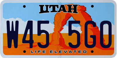 UT license plate W455GO