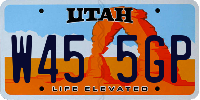 UT license plate W455GP