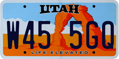 UT license plate W455GQ