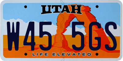 UT license plate W455GS