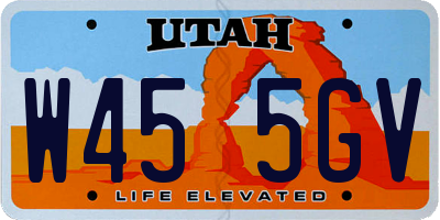 UT license plate W455GV