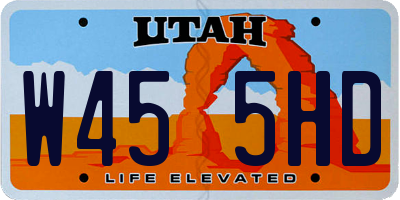 UT license plate W455HD
