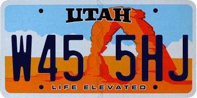 UT license plate W455HJ