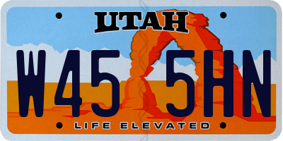 UT license plate W455HN