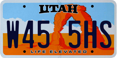 UT license plate W455HS