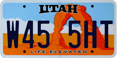 UT license plate W455HT