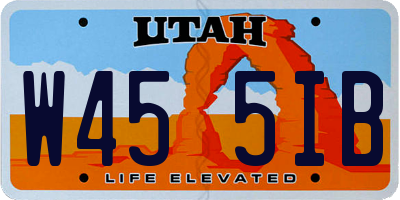 UT license plate W455IB