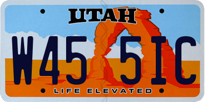UT license plate W455IC