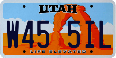 UT license plate W455IL