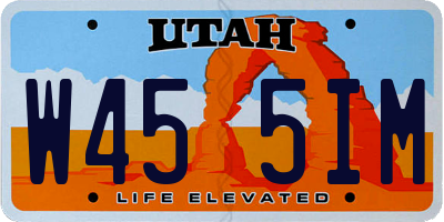 UT license plate W455IM