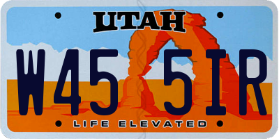 UT license plate W455IR
