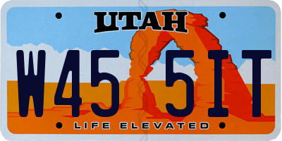 UT license plate W455IT