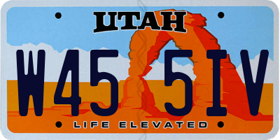 UT license plate W455IV