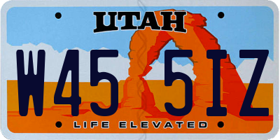 UT license plate W455IZ