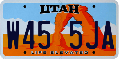 UT license plate W455JA