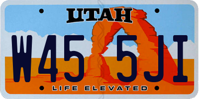 UT license plate W455JI
