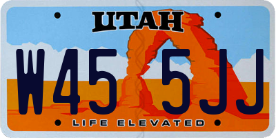 UT license plate W455JJ