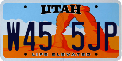 UT license plate W455JP