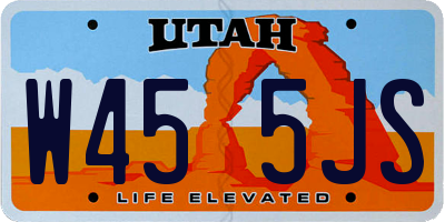 UT license plate W455JS