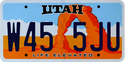 UT license plate W455JU