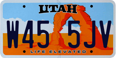 UT license plate W455JV