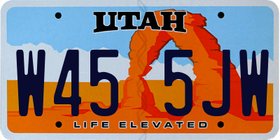 UT license plate W455JW