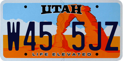 UT license plate W455JZ