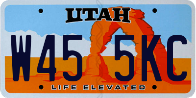 UT license plate W455KC