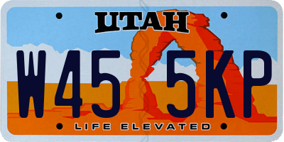 UT license plate W455KP
