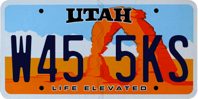 UT license plate W455KS