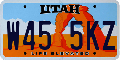 UT license plate W455KZ