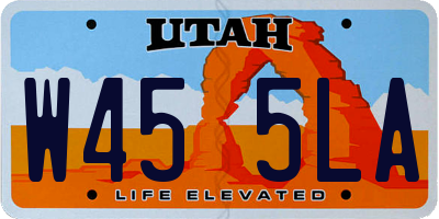 UT license plate W455LA