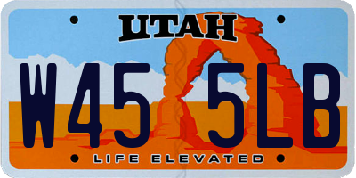 UT license plate W455LB