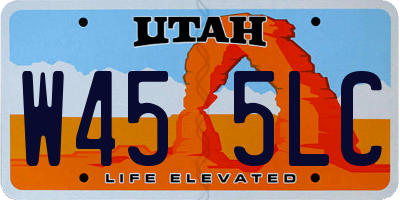UT license plate W455LC