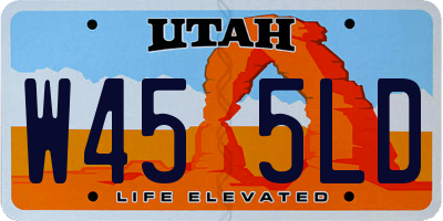 UT license plate W455LD