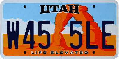 UT license plate W455LE