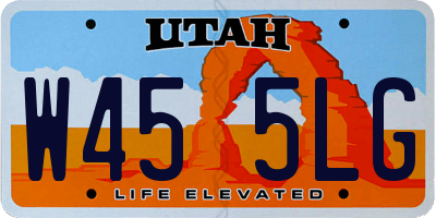UT license plate W455LG