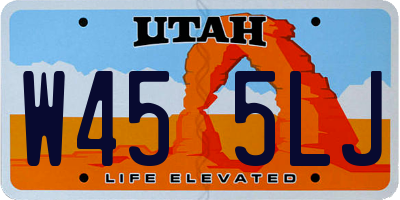 UT license plate W455LJ