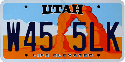 UT license plate W455LK