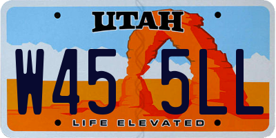 UT license plate W455LL