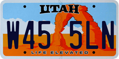 UT license plate W455LN