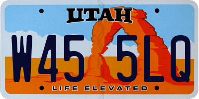UT license plate W455LQ