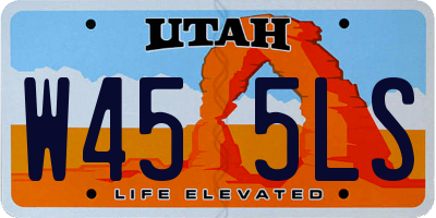 UT license plate W455LS