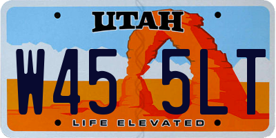 UT license plate W455LT