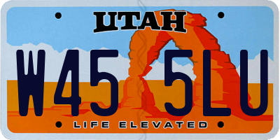 UT license plate W455LU