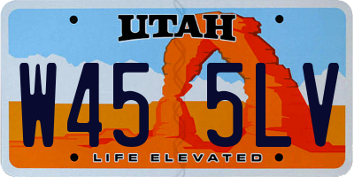 UT license plate W455LV