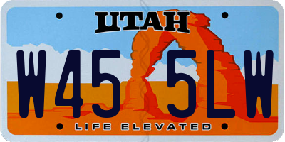UT license plate W455LW