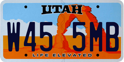 UT license plate W455MB