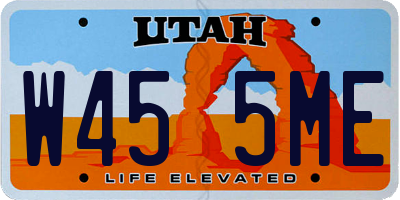 UT license plate W455ME
