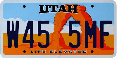 UT license plate W455MF
